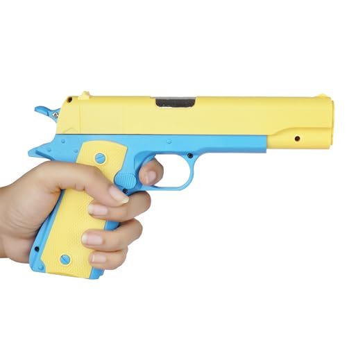 Image of Asian Toy Gun for Kids with Soft Foam Bullets & Ejecting Magazine - Pull-Back Action M1911 Pistol with Sheriff Badge & Extra Bullets - Safe Pretend Play Toy Weapon (Multicolour)