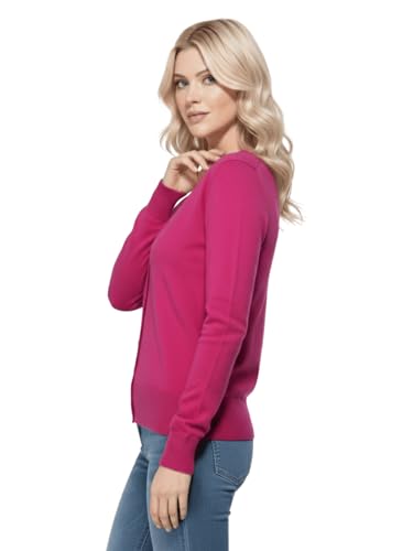 Image of YEMAK Women's Knit Cardigan Sweater - Long Sleeve V-Neck Basic Classic Casual Button Down Knitted Soft Lightweight Top