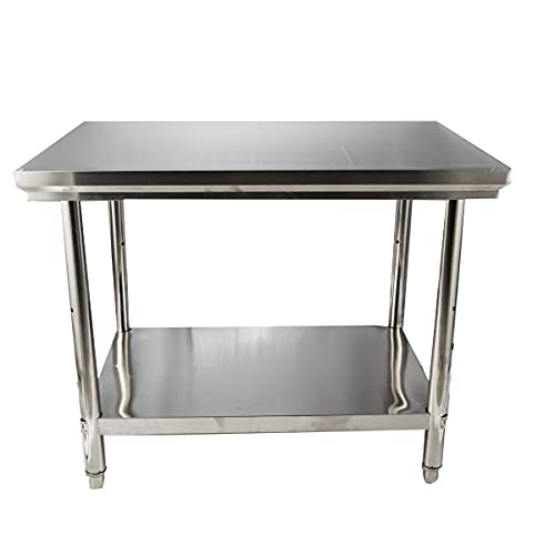 NICCOO Arbeitstisch Edelstahl, 100x70x80CM 2 Schichten Edelstahltisch Küchentisch justierbaren Lebensmittel… – Bild 5