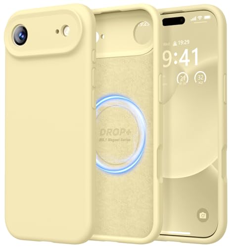 Image of LOVE 3000 Designed for iPhone Air Case, Premium Silicone [Compatible with Magsafe][Soft Anti-Scratch Microfiber Lining] Shockproof Protective Phone Case for Men Women 6.5 inch, Creamy Yellow