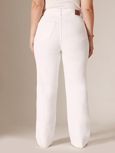 Image of Miss Chase A+ Women's Wide-Leg High Rise Regular-Length Stretchable Denim Jeans