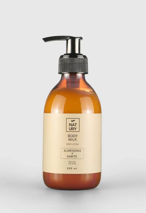 NATURY GREEN CARE - Body Milk Natural con Aceite de Almendras y Karité | Crema Corporal Hidratante para Pieles Secas | Body Lotion Unisex | Body Butter Cruelty Free y de Rápida Absorción