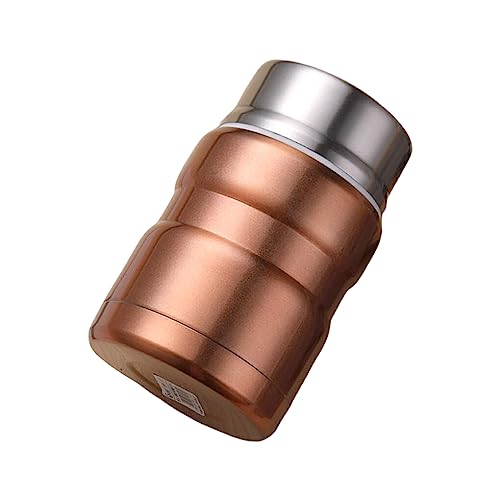 Guangcailun Fiambrera térmica de Acero Inoxidable, portátil, Color sólido, Antideslizante, 2 en 1, Estuche de conducción de Oficina de Gran Capacidad, Oro