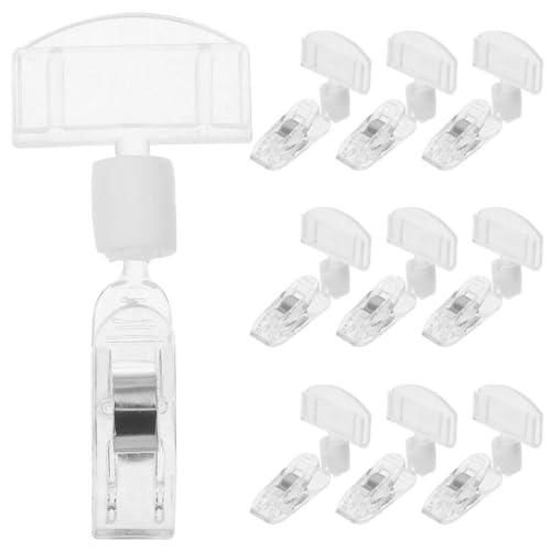 Mejores comprativas On-line Estantes precio comprados en linea. 27 TOPPERFUN 16 Clips De Plástico Para Soporte De Carteles Clips Transparentes Para Carteles De Comida Clips Giratorios Para Precios Clips Giratorios Para Estante De Precios Para...
