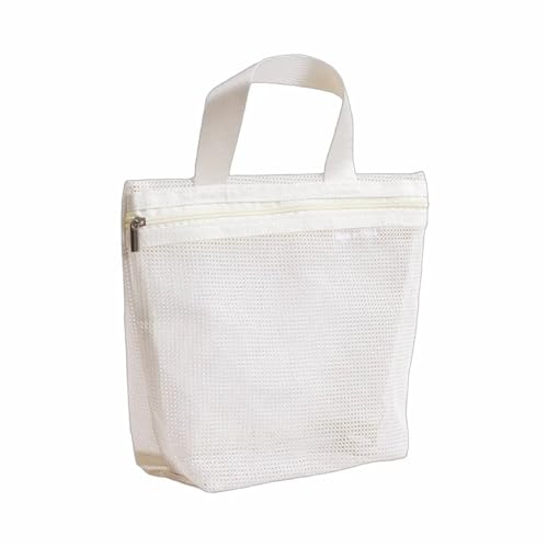 Carrito de Ducha portátil, Bolsa de Malla de Secado rápido, artículos de tocador y Organizador de baño for Dormitorio, Gimnasio, Playa, Viajes(Beige)