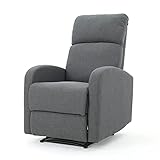 Christopher Knight Home Gaius Classic Fabric Recliner, Charcoal / Black