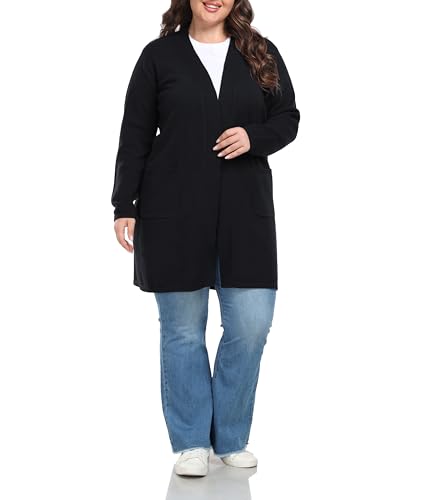 Shiaili Long Plus Size Sweater Cardigan Easy Close Open Front Coat for Women3