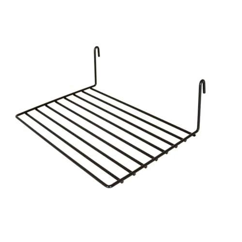 Econoco Gridwall Straight Wire Shelves, 6 Pack, Black, 12x8in image 2