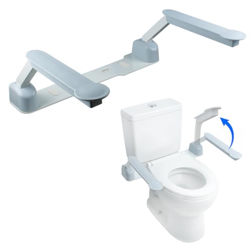 Aufstehhilfe Toilette Klappbar Toilettenstützgestell WC Aufstehhilfe Ohne Bohren Toilettengriff Behindertengerecht Senioren Toilettengestell Freistehend Toilettenaufsatz für Senioren