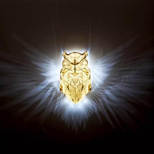 3D Animal Lamp - Owl LED Wall Light, Battery Operated Wall Lights Indoor, Wall Lights for Bedrooms/Living Room/Study Room/Stairway/Hallway/Kitchen/Pub/Cafe (Need Battery)