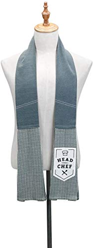 Head Chef Blue Extra Long Cotton Blend Over The Shoulder Kitchen Towel Boa
