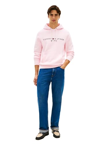 Image of Tommy Hilfiger Men's Medium Weight Fleece Hoodie Sweatshirt With Embroidered Logo, Also Available in Big & Tall