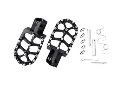 avdb-moto Reposapies Cross/Enduro Compatible con HONDA CRF 50F 2004-2024, CRF 70F 2004-2011, XR 50 R XR50R 2000-2003, XR70R / XR 70R 1997-2003 en Aluminio Izquierdo + Derecho (Negro)