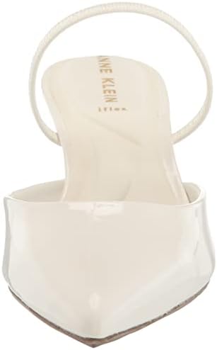 Anne Klein Women’s Iella Kitten Heeled Pump, White, 9 | Image 1
