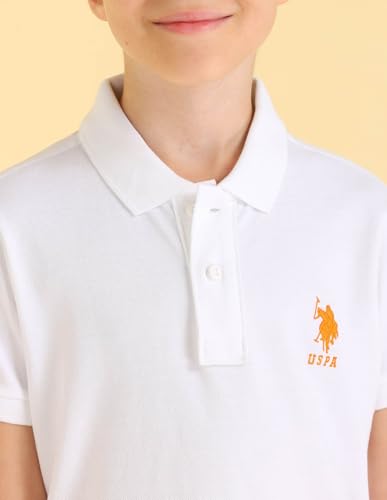 Image of U.S. Polo ASSN. Knitted Boys Polo T-Shirts - Soft Cotton Fabric, Ribbed Polo Collar, Regular Fit T Shirt for Kids