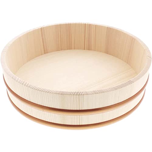 Tikusan Wooden Hangiri Sushi Rice Mixing Tub Pp Band Made In Japan Made Of Momi Fir Sushi Rice Bowl Sushi Oke (10.6") #TOP2