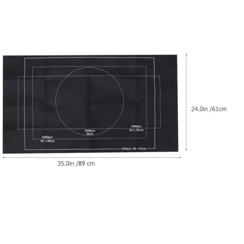 Tapete para puzzle inflable de fieltro negro con bandas de almacenamiento 6