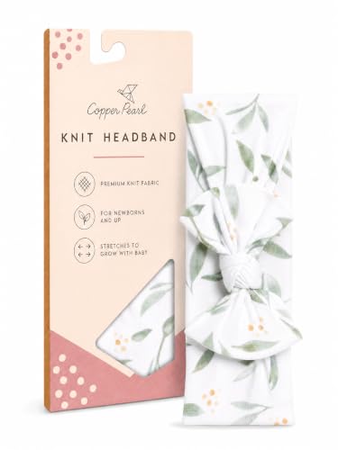 Image of Copper Pearl Baby Bows: Soft and Stretchy Headbands for Baby Girls, Newborn and Toddler Hair Bows and Accessories, Stylish Bow Headband, Fern