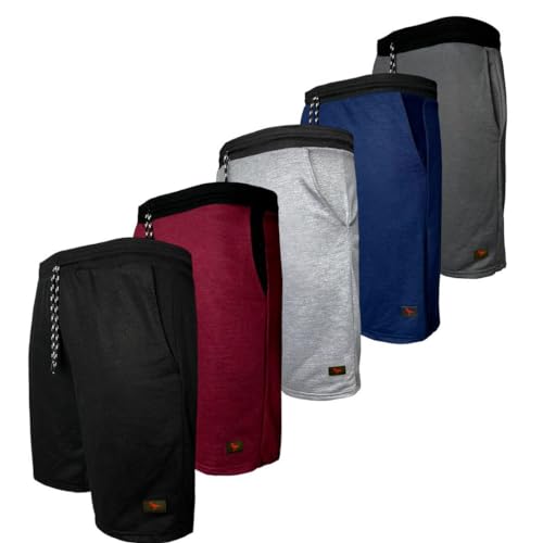 Kit 5 Bermuda Moletom Academia Treino Masculina Original Ducam