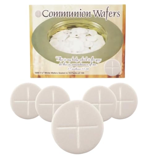 Communion Bread Thin Round Wafers 1 Inch Unleavened Kosher Made in USA, 1000 Count