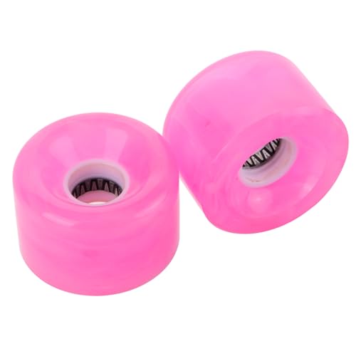 TOGEVAL 2 Piezas Rueda De Skate Ruedas Rodamientos De Skate Rueda Grande Tabla De Skate Patineta Rueda De Longboard Monopatín Eléctrico Camiones De Skate Rueda para Reemplazo Rosa PU