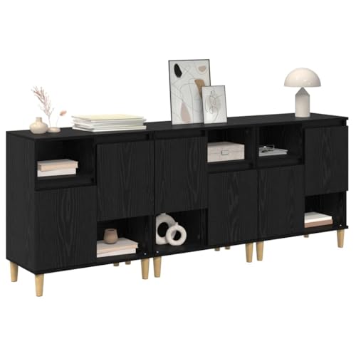 Armario con puertas de roble negro texturizado para un comedor sofisticado 4