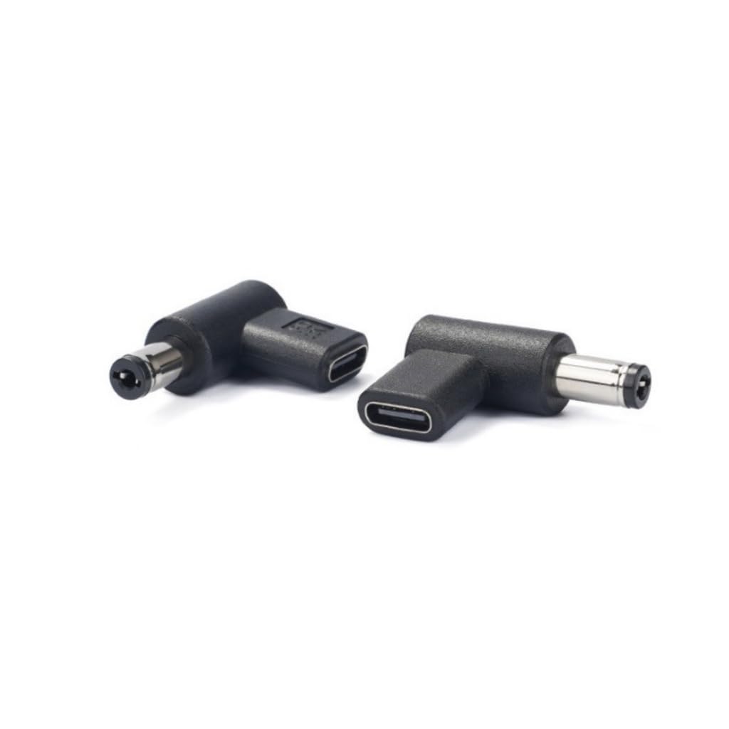 Elnwnnkc 90 Degree Type C Female to Converters USB C Socket to 5.5x2.1mm 5.5x2.5mm Male Power Adapter