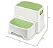 WELSPO 2 Step Stool for Kids, Toddler Step Stool for Bathroom, Kitchen, Bedroom, Living Room, Non-Slip Toddlers Toilet Potty Stool with Handles Baby Child Kid Plastic Poop Stools(Green)