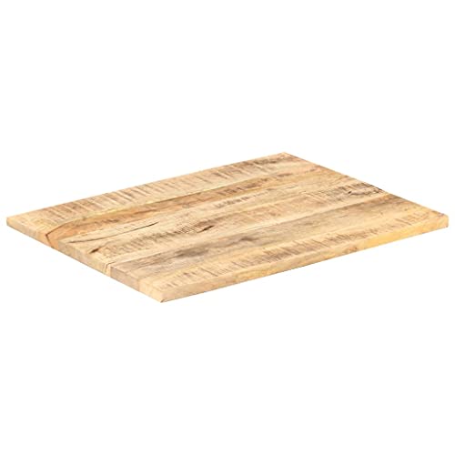 Table rustique rectangulaire en bois de manguier 80x60 cm marron - 8