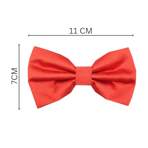 Image of Tie Studio Mens Formal Solid Bow tie | Satin | Microfiber | Standard Size | Premium fabric | Superior Clip Hold | Packaging - Box | Colour - Black Bow Tie (Set of 1)