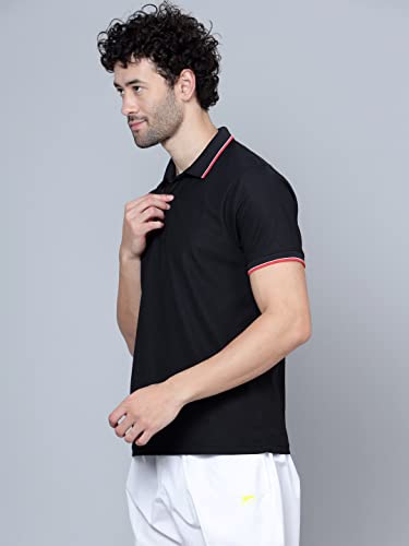 Image of Shiv Naresh Men's Polyester Regular Fit Polo T-Shirt