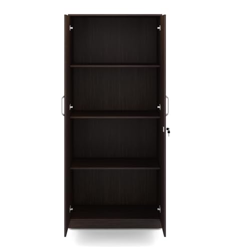 Image of Axel 2-Door Wardrobe | Engineered Wood | Elegant & Sturdy | Choco Walnut Finish | Water & Scratch Resistant | Knock Down | 3 Years Warranty
