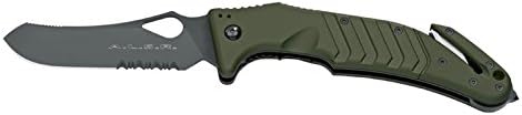 RUKO Fox Folding Knife With Spear Point Serrated Blade, Green
