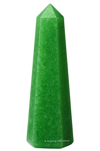 Image of Amazing Gemstone Green Strawberry Quartz Crystal Towers - Natural Healing Crystal Point Obelisk for Reiki Healing and Crystal Grid (2 inch to 3 inch INCH)