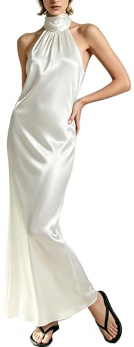 Image of Yiulangde Women's Backless Smocked Maxi Dress Sexy Spaghetti Strap Cut Out Flowy Beach Long Dress Vacation Casual Sundresses