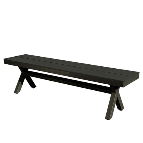 Banco de jardín al aire libre, asiento para dos personas sin respaldo para picnics, fiestas, camping y comedor, perfecto para porche delantero, patio trasero, entrada