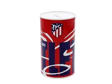 CyP Brands Atlético de Madrid- Salvadanaio in metallo, Sigillato, Salvadanaio grande, Colore rosso, Prodotto ufficiale