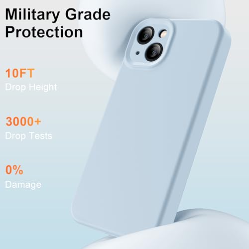 Coque iPhone 13 MagSafe silicone doux pour éviter les rayures et bris d'écran bleu clair - 6