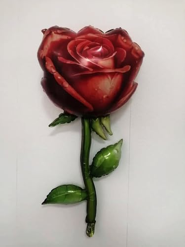 Image of Giant Red Rose Balloons Rose Flower Balloons for Rose Party Decorations Flower Theme Party Valentines Day Floral Decor Girls Women Birthday Party Decorations Happy Anniversary Wedding