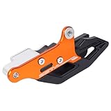 Zeta Chain Guide Compatible with KTM SX SX-F XC-F EXC EXC-F XC-W XCF-W Freeride, TC FC TE FE TX FX FS, MC EC EX, Reinforced PU Slider with Duralumin Plate, Orange