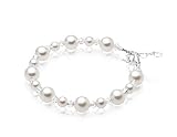 Baby Crystals Sterling Silver Charm Bracelets for Girls -Girls Jewelry with High end European White