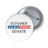 Chuck Schumer Button - Vote for Chuck Schumer for New York Senator with this Button - White Small 1.25 inches Made in USA