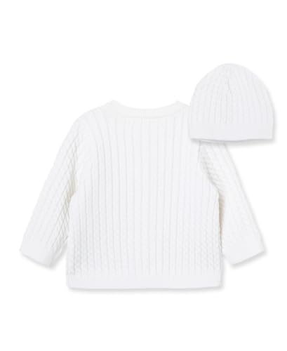 Little Me unisex-baby Cable Knit Sweater and Cap Set2