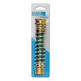 HydroMist Kink-Free Hose Saver for Garden Hose and Misting System Lines, Solid Brass Garden Hose Connector, Rust-Resistant Steel Spring, 6 Inches, Pack of 1