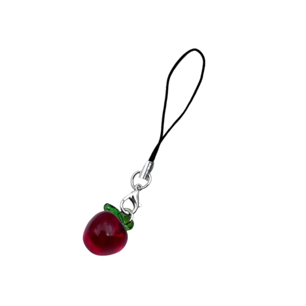 Love and Deepspace Xia Yizhou Caleb Cosplay Charm Keychain Rope Red Apple Pendant Phone Chain Keyring Merch Gifts