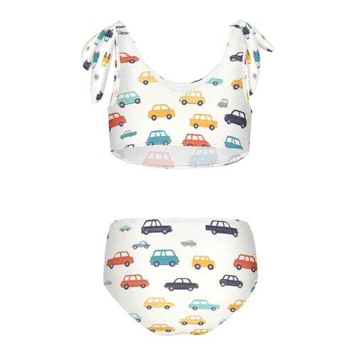 Boccsty Colorfu Cars Retro Girls Tankini Swimsuit Kids Bikini Sets 2 Pcs Bathing Suit 3T2