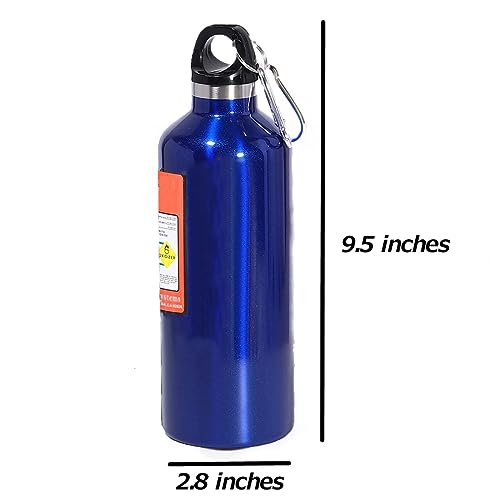 Thermoses Water Bottle Stainless Thermos 17oz Nitrogen Bottle Type Thermal Cold Insulation Reusable Sports Water Bottles Leak Proof Carabiner Included Easy to Carry Work Sports Outdoors Hiking(Blue) - Thumbnail 2