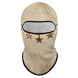 MZERSE Ski Mask for Men Women, Balaclava Face Cover Brown Vintage Rusty Stars Primitive Country Rustic Primitives, Shiesty Mask UV Protection Lightweight for Motorcycle Snowboard
