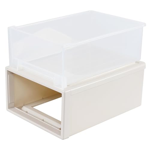 Yesdate Stapelbare Schubladeneinheit aus Kunststoff, 18 l, Schreibtisch-Frontbox, Schubladen-Organizer – 1 Stück