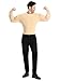 JUST FOR PARTY Adult Men Muscle Suit Costume, Funny Body Builder Costume for Roleplay, Realistic Men Muscle Shirt for Halloween Dress Up Party, One Size